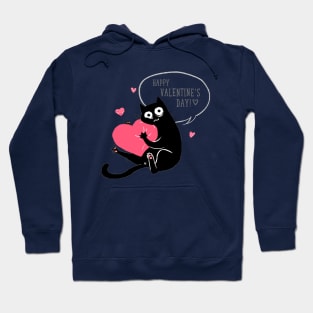 happy valentines day, heart cat love day Hoodie